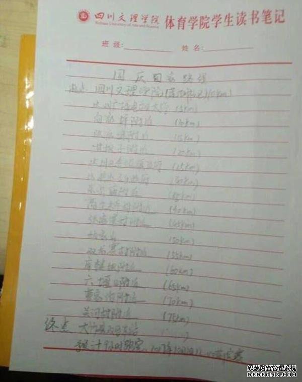 四川大学生国庆跑步回家：70公里花9.5小时，回想略后怕